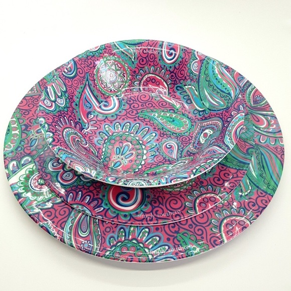 Simply Southern Dining Nwt Simply Southern Paisley Dinnerware Set